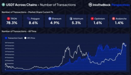 IntoTheBlock发布数据,显示孙宇晨波场TRON在稳定币赛道的主导地位